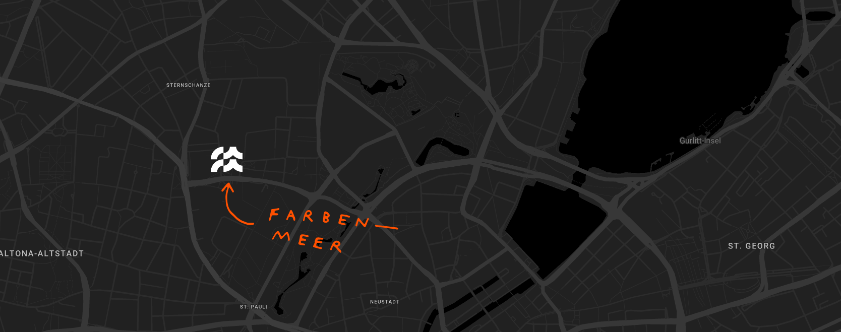 Abstract map showing location of farbenmeer