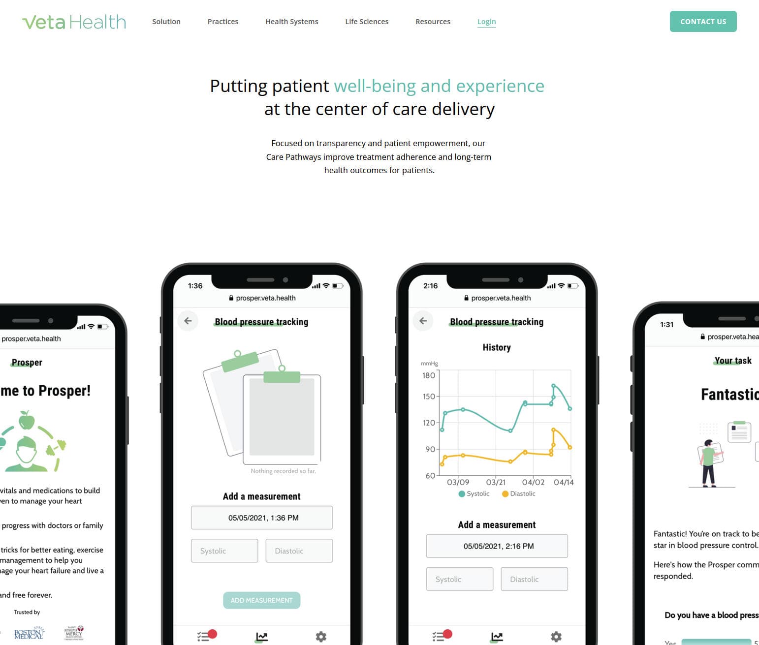 Screenshot Veta Health application