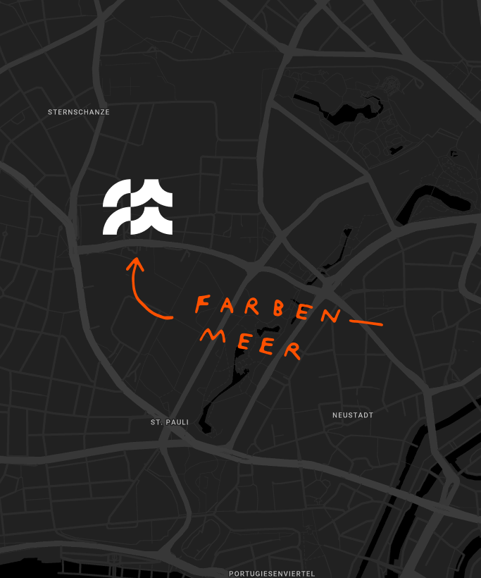 Abstract map showing location of farbenmeer