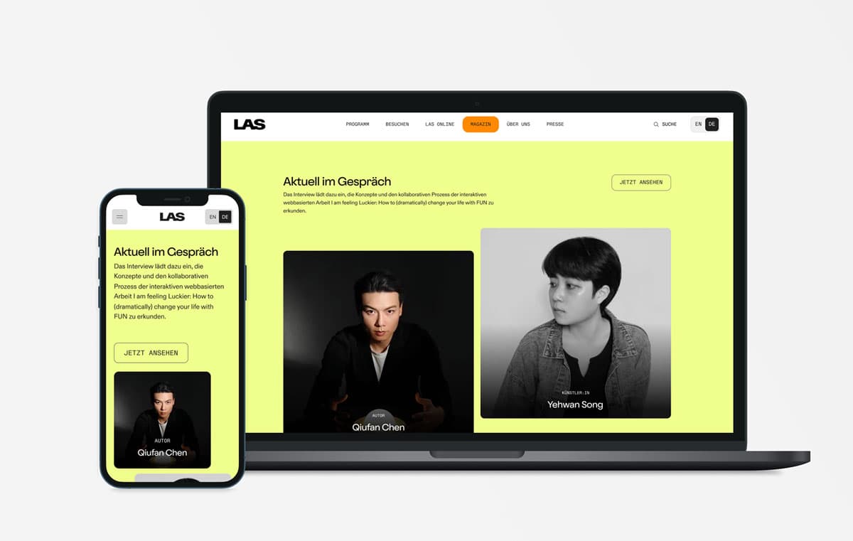 Desktop & mobiler Screen aus dem Magazin von LAS