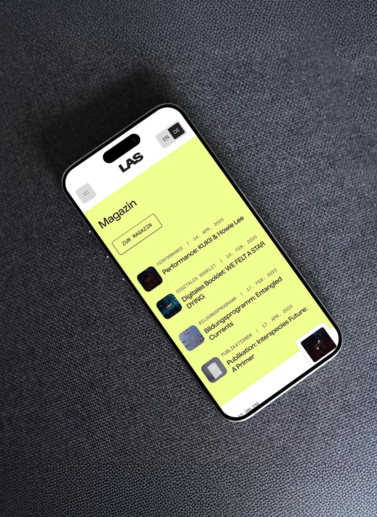 Smartphone mit LAS Magazin