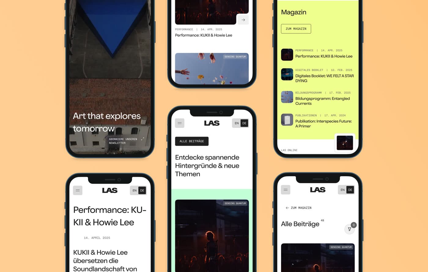 Sechs mobile Screens von LAS